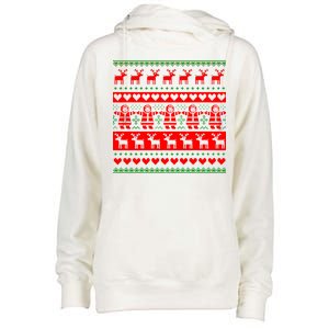 Ugly Snowman Christmas Sweater Womens Funnel Neck Pullover Hood