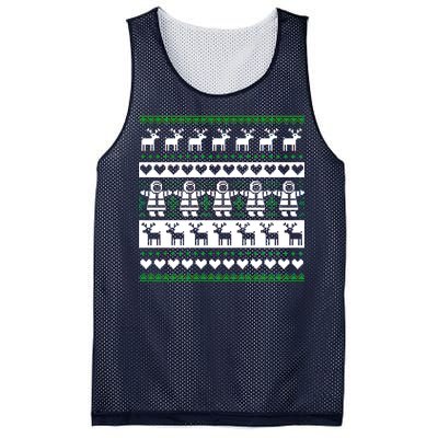 Ugly Snowman Christmas Sweater Mesh Reversible Basketball Jersey Tank