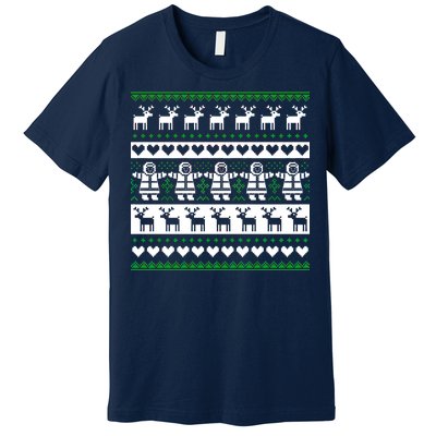 Ugly Snowman Christmas Sweater Premium T-Shirt