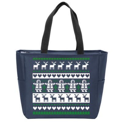 Ugly Snowman Christmas Sweater Zip Tote Bag