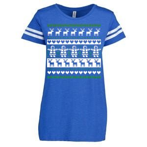 Ugly Snowman Christmas Sweater Enza Ladies Jersey Football T-Shirt