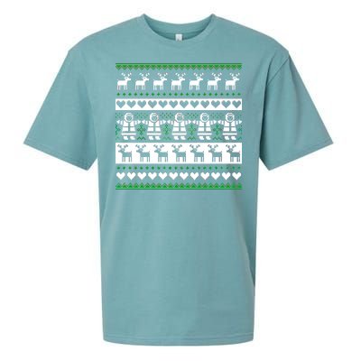 Ugly Snowman Christmas Sweater Sueded Cloud Jersey T-Shirt