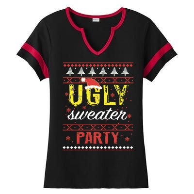 Ugly Sweater Party Funny Christmas Sweater Ladies Halftime Notch Neck Tee