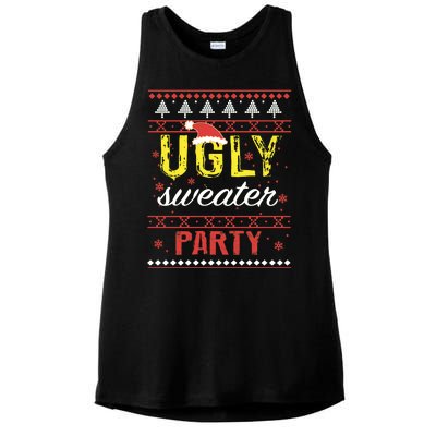 Ugly Sweater Party Funny Christmas Sweater Ladies PosiCharge Tri-Blend Wicking Tank