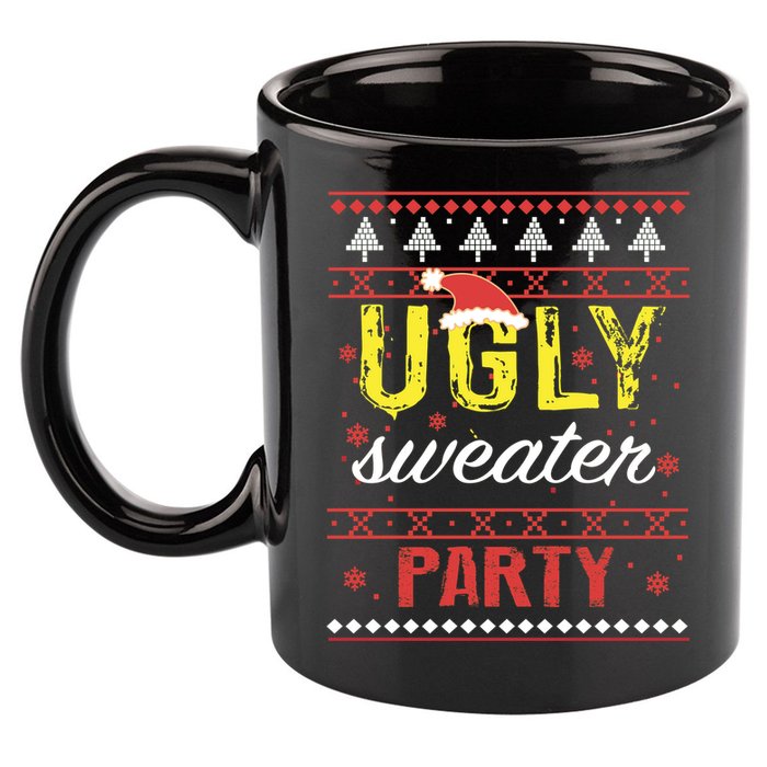 Ugly Sweater Party Funny Christmas Sweater 11oz C Handle Ceramic Mug