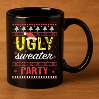 Ugly Sweater Party Funny Christmas Sweater 11oz C Handle Ceramic Mug
