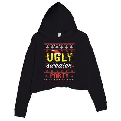 Ugly Sweater Party Funny Christmas Sweater Crop Fleece Hoodie