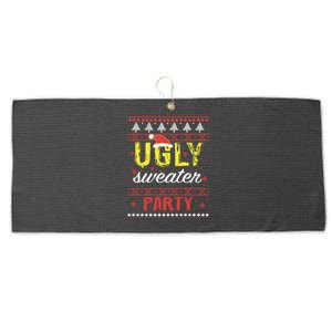 Ugly Sweater Party Funny Christmas Sweater Large Microfiber Waffle Golf Towel