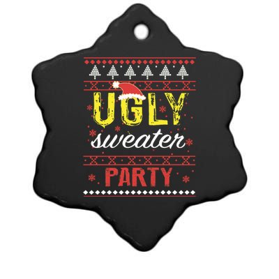 Ugly Sweater Party Funny Christmas Sweater Ceramic Star Ornament