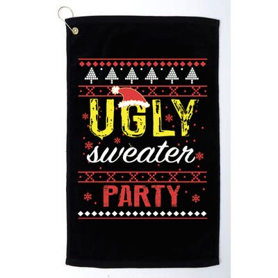 Ugly Sweater Party Funny Christmas Sweater Golf Towel