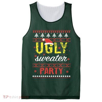 Ugly Sweater Party Funny Christmas Sweater Mesh Reversible Basketball Jersey Tank