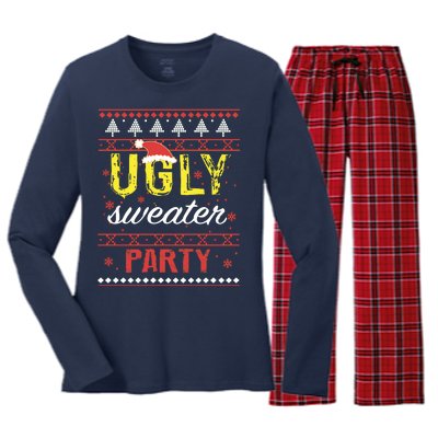 Ugly Sweater Party Funny Christmas Sweater Women's Long Sleeve Flannel Pajama Set 