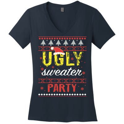 Ugly Sweater Party Funny Christmas Sweater Women's V-Neck T-Shirt