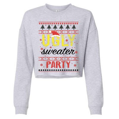 Ugly Sweater Party Funny Christmas Sweater Cropped Pullover Crew