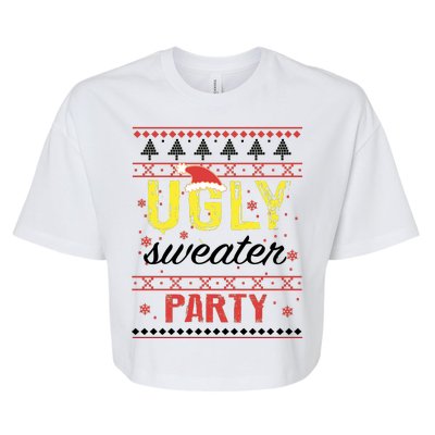 Ugly Sweater Party Funny Christmas Sweater Bella+Canvas Jersey Crop Tee