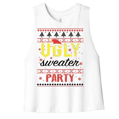 Ugly Sweater Party Funny Christmas Sweater Women's Racerback Cropped Tank