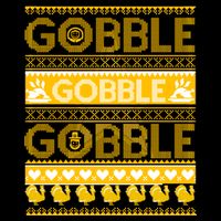 Ugly Thanksgiving Gobble Gobble Gobble Turkey Sustainable Beanie
