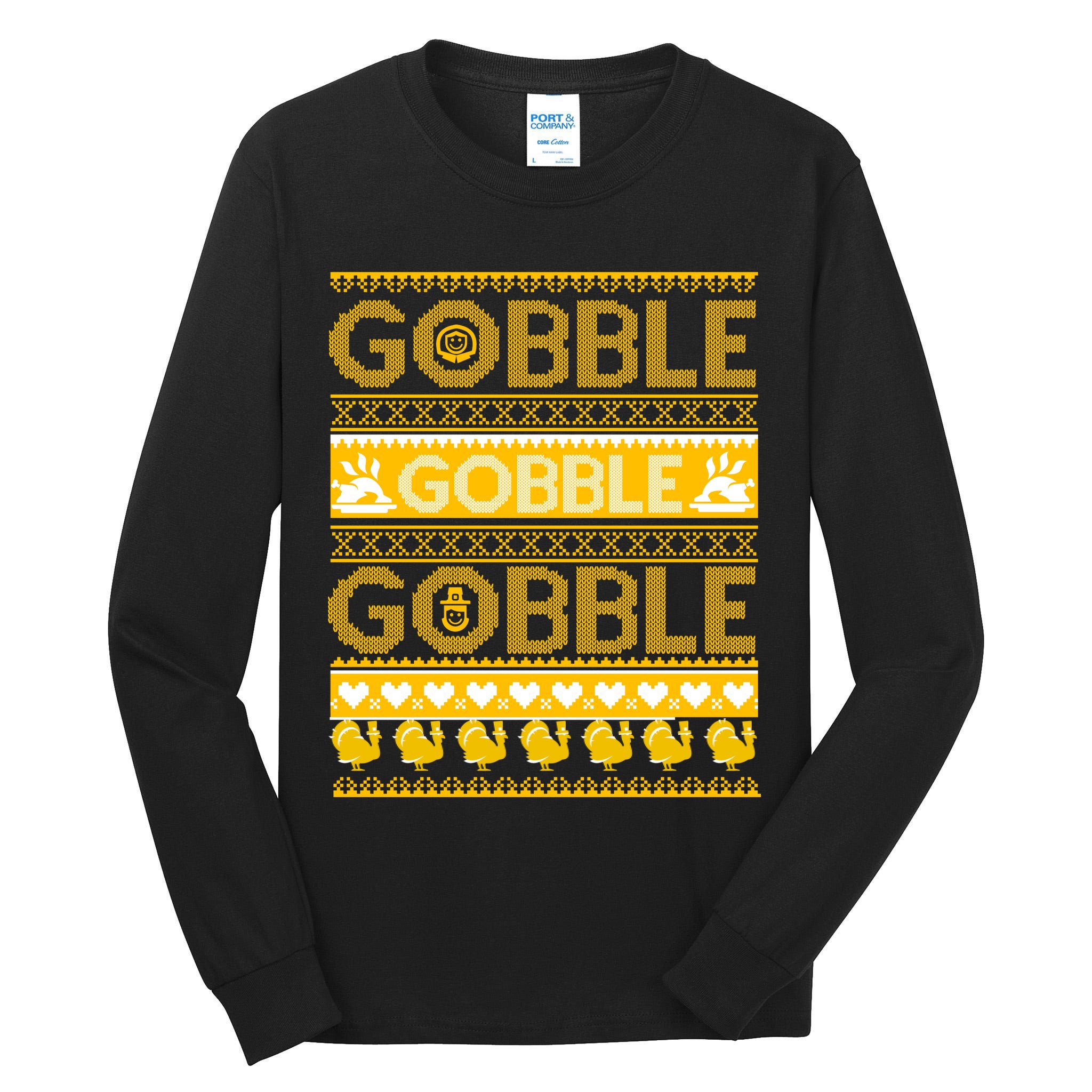 Ugly Thanksgiving Gobble Gobble Gobble Turkey Tall Long Sleeve T-Shirt