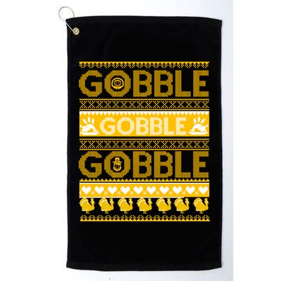 Ugly Thanksgiving Gobble Gobble Gobble Turkey Golf Towel
