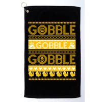 Ugly Thanksgiving Gobble Gobble Gobble Turkey Golf Towel