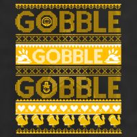 Ugly Thanksgiving Gobble Gobble Gobble Turkey Golf Towel