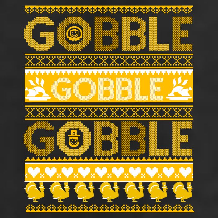 Ugly Thanksgiving Gobble Gobble Gobble Turkey Golf Towel