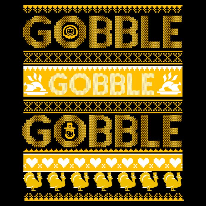 Ugly Thanksgiving Gobble Gobble Gobble Turkey Crop Top