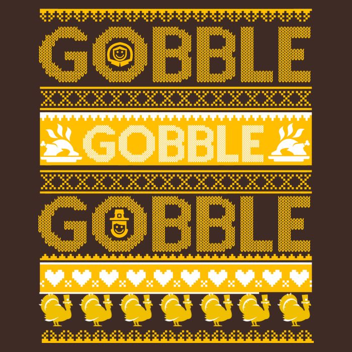 Ugly Thanksgiving Gobble Gobble Gobble Turkey Poster