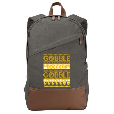 Ugly Thanksgiving Gobble Gobble Gobble Turkey Cotton Canvas Backpack