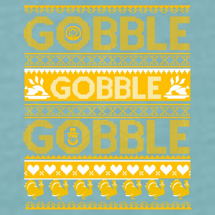 Ugly Thanksgiving Gobble Gobble Gobble Turkey Sueded Cloud Jersey T-Shirt