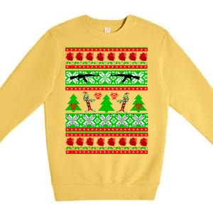 Ugly Zombie Apocalypse Christmas Sweater Premium Crewneck Sweatshirt