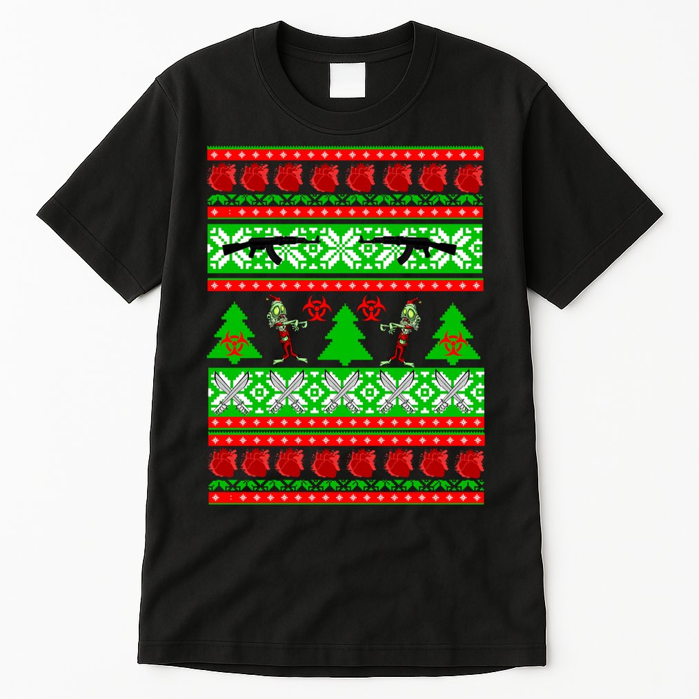 Ugly Zombie Apocalypse Christmas Sweater Tall T-Shirt