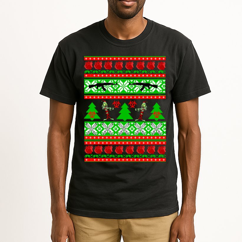 Ugly Zombie Apocalypse Christmas Sweater Tall T-Shirt