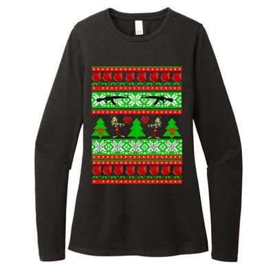 Ugly Zombie Apocalypse Christmas Sweater Womens CVC Long Sleeve Shirt