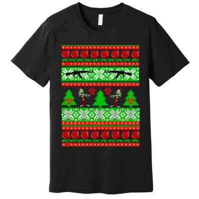 Ugly Zombie Apocalypse Christmas Sweater Premium T-Shirt