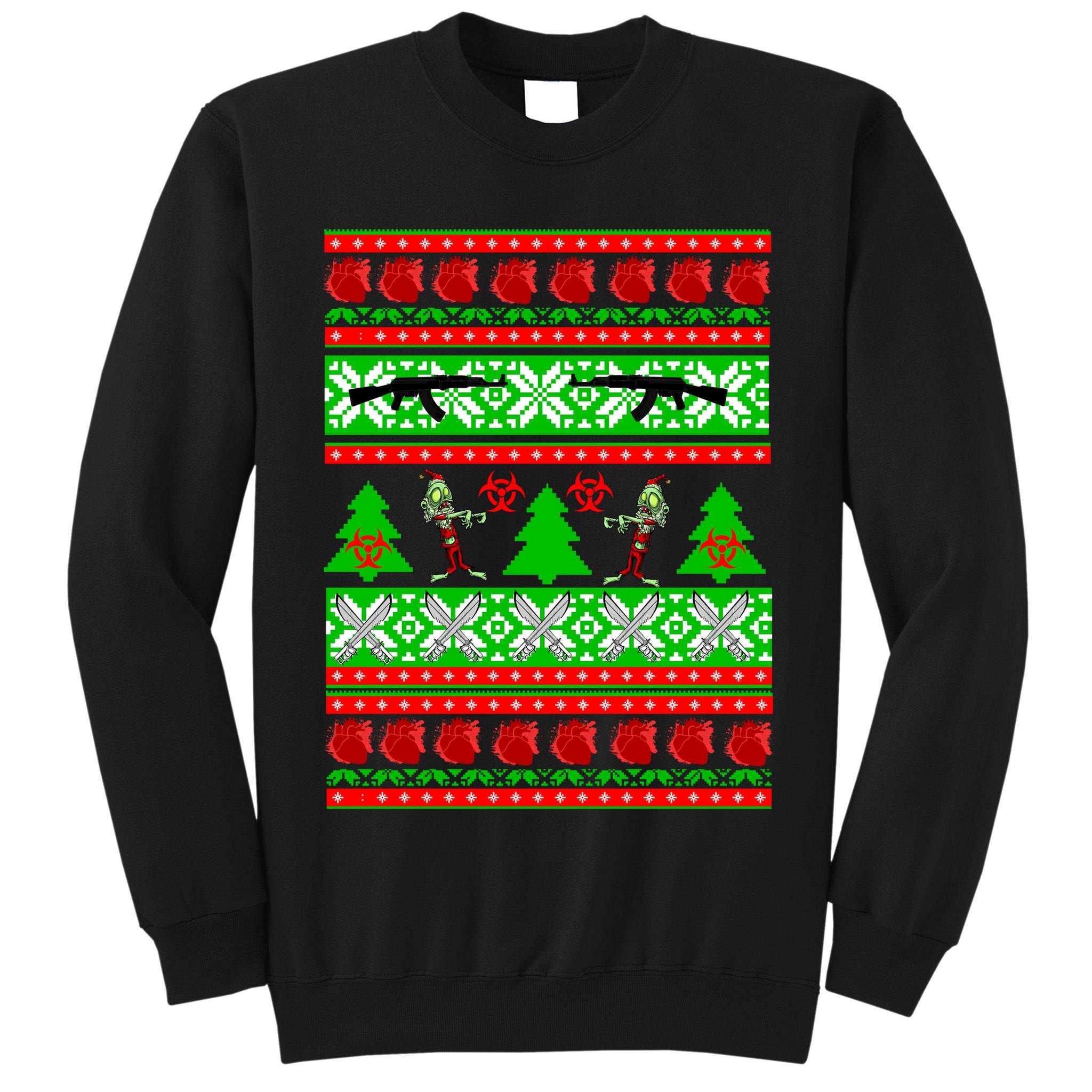 Ugly Zombie Apocalypse Christmas Sweater Tall Sweatshirt