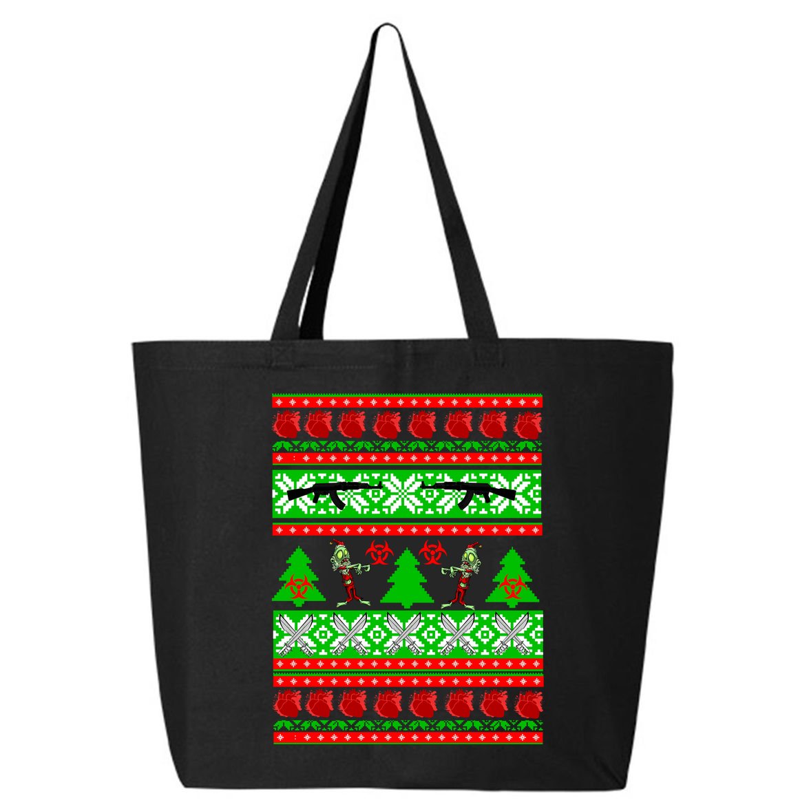 Ugly Zombie Apocalypse Christmas Sweater 25L Jumbo Tote