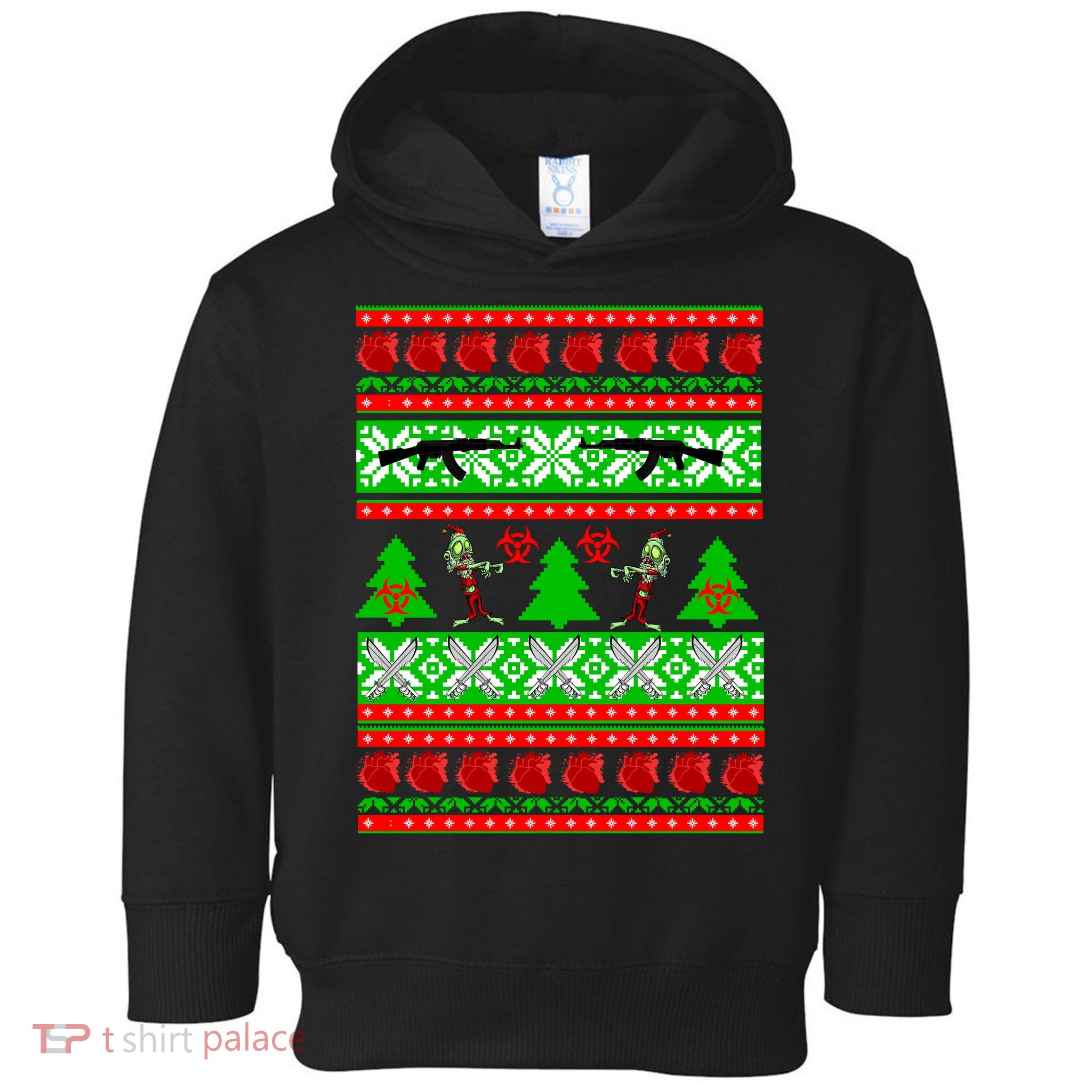 Ugly Zombie Apocalypse Christmas Sweater Toddler Hoodie