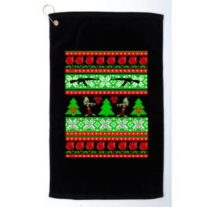 Ugly Zombie Apocalypse Christmas Sweater Platinum Collection Golf Towel