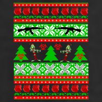 Ugly Zombie Apocalypse Christmas Sweater Golf Towel