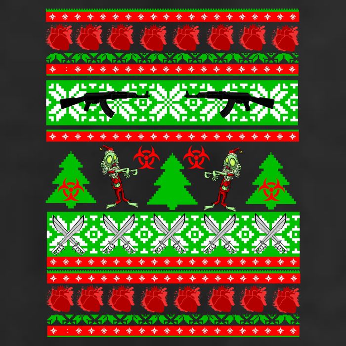Ugly Zombie Apocalypse Christmas Sweater Golf Towel