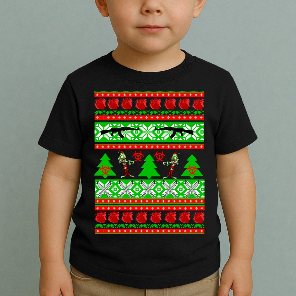 Ugly Zombie Apocalypse Christmas Sweater Toddler T-Shirt
