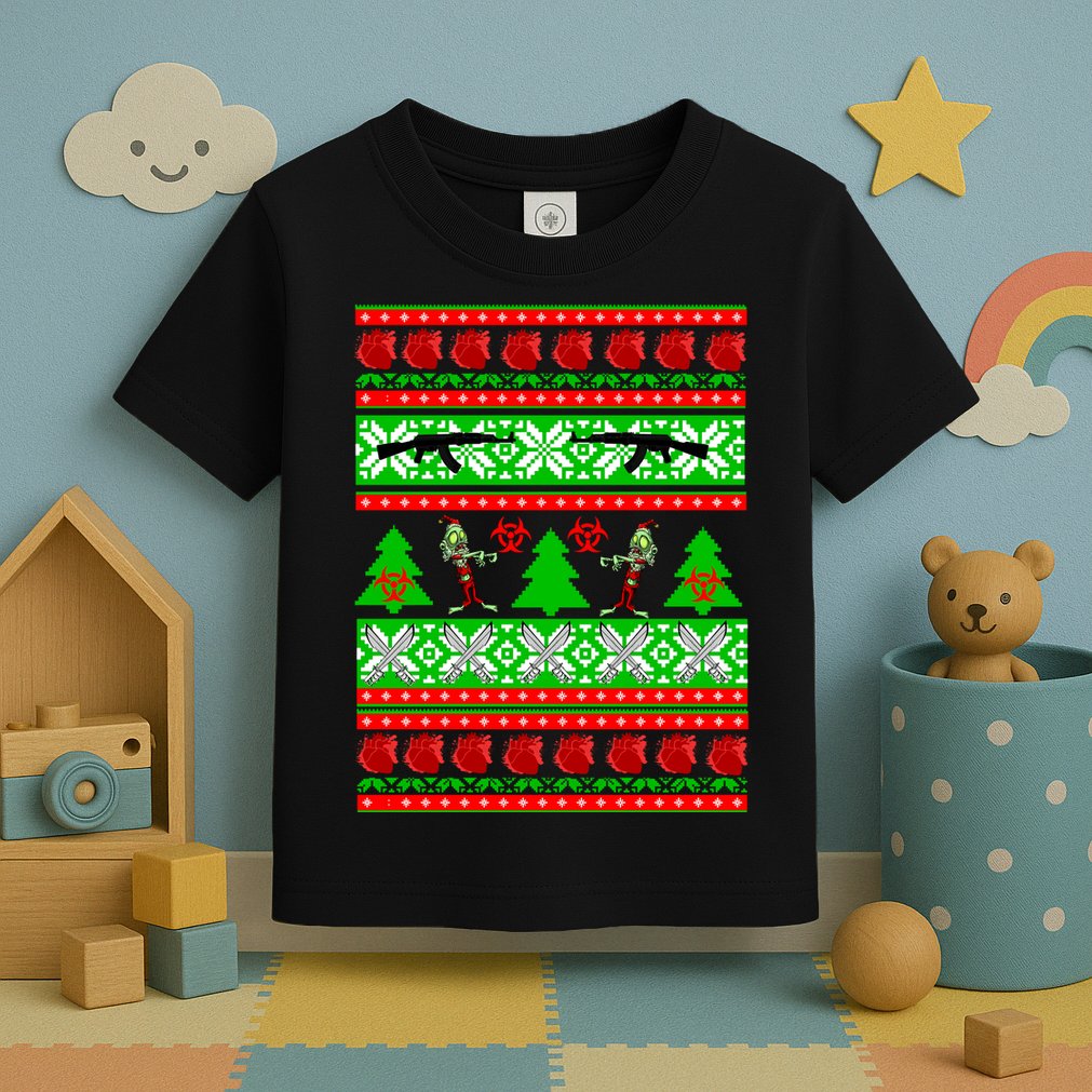Ugly Zombie Apocalypse Christmas Sweater Toddler T-Shirt