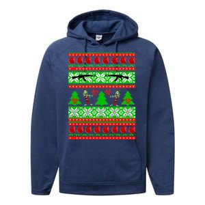 Ugly Zombie Apocalypse Christmas Sweater Performance Fleece Hoodie