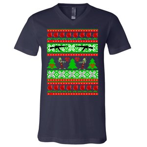 Ugly Zombie Apocalypse Christmas Sweater V-Neck T-Shirt