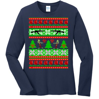 Ugly Zombie Apocalypse Christmas Sweater Ladies Long Sleeve Shirt