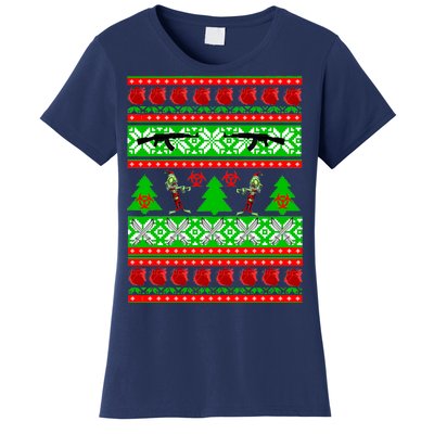 Ugly Zombie Apocalypse Christmas Sweater Women's T-Shirt