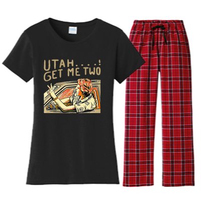 Utah Get Me Two 1980s Movie Quote Women's Flannel Pajama Set