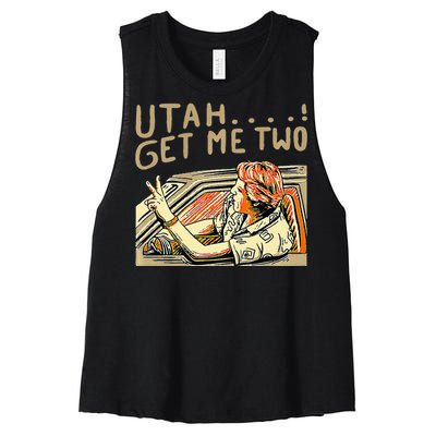 Utah Get Me Two 1980s Movie Quote Women's Racerback Cropped Tank