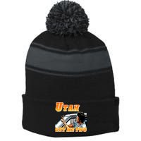 Utah Get Me Two Stripe Pom Pom Beanie